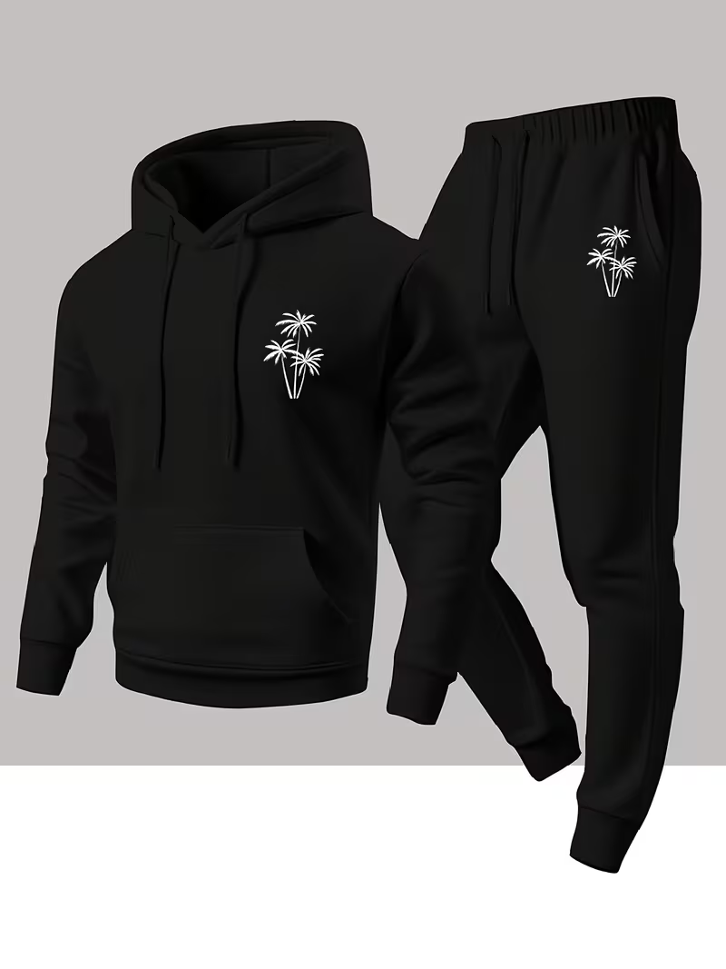 Outdoor Sport Outfit - Erkek Minimalist Havalı Kişiselleştirilmiş Baskılı Eşofman