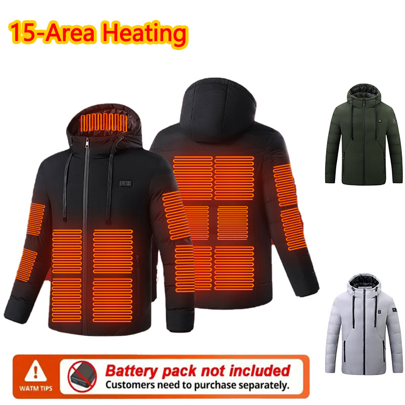 Outdoor Sport Jacket Women'S - 15 Bölge Isıtmalı Kışlık Kapüşonlu Ceket