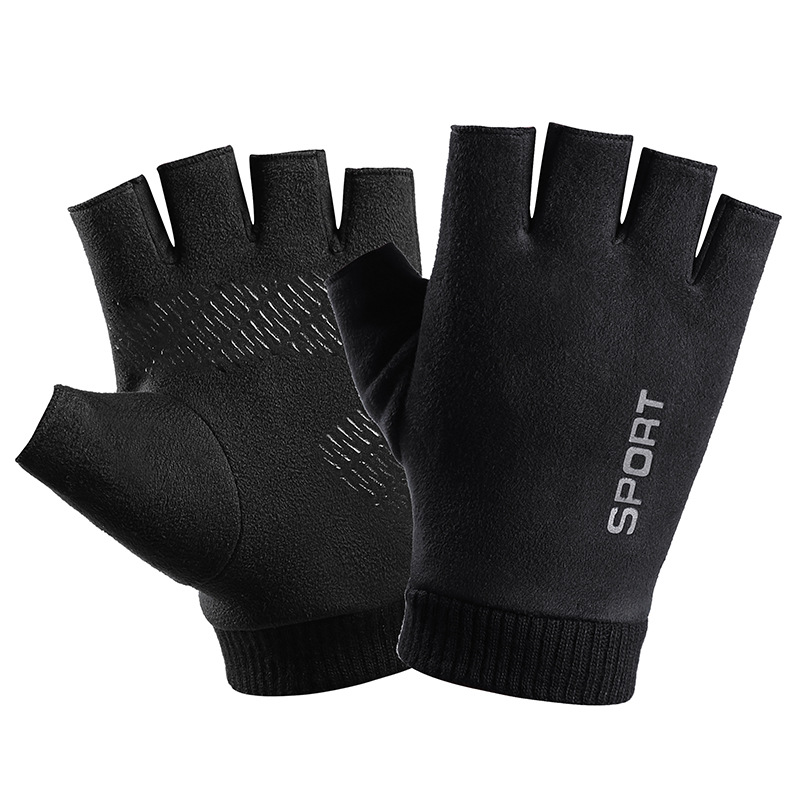 Horse Riding Glove - Erkekler kış süet deri peluş kalın