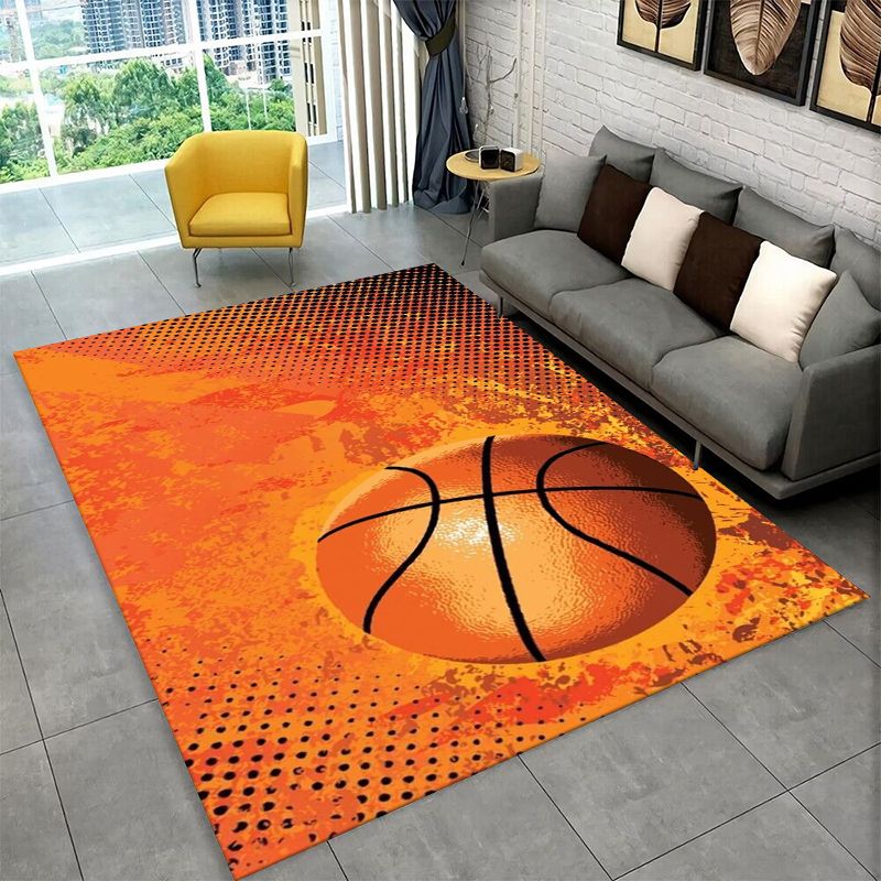 Outdoor Sport Live - Retro Basketbol Sahası Desenli Geniş Alan