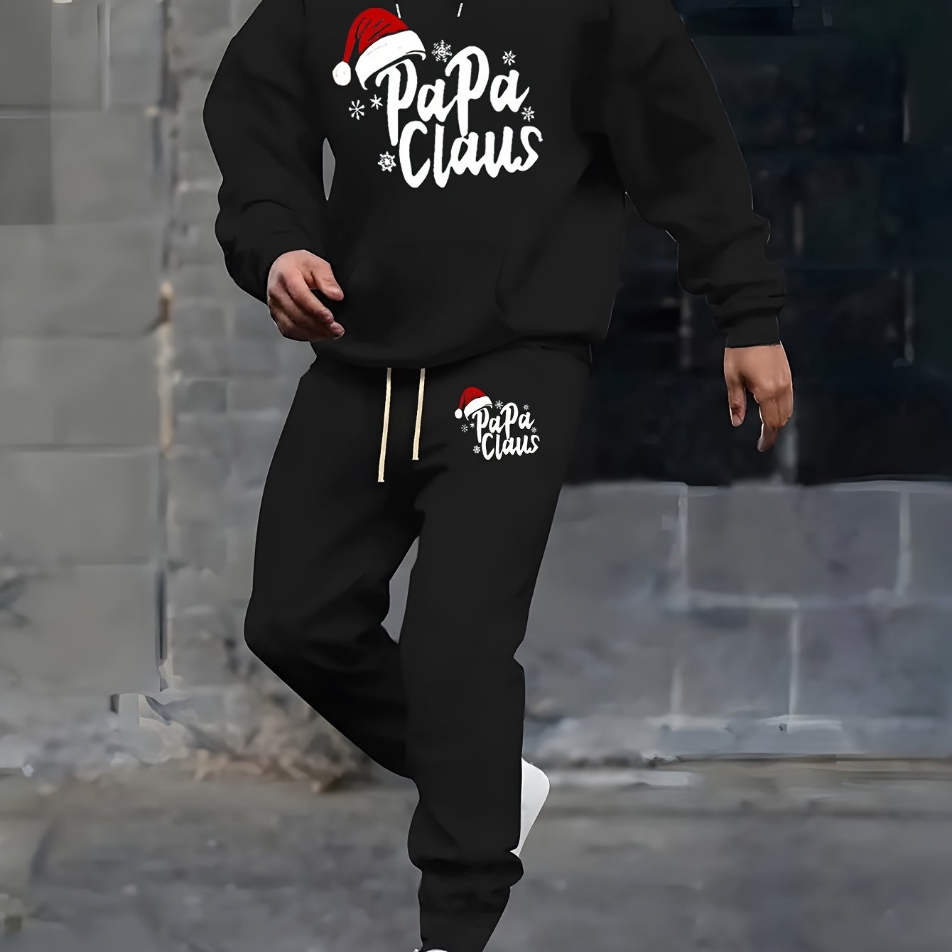 Outdoor Sport Outfit - Noel Baba Baskılı Erkek 2 Parça